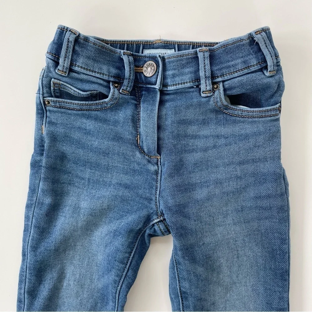 J.Crew Crewcuts Girls Navy White Striped Jeans Outfit LOT OF TWO Size XS, 4/5